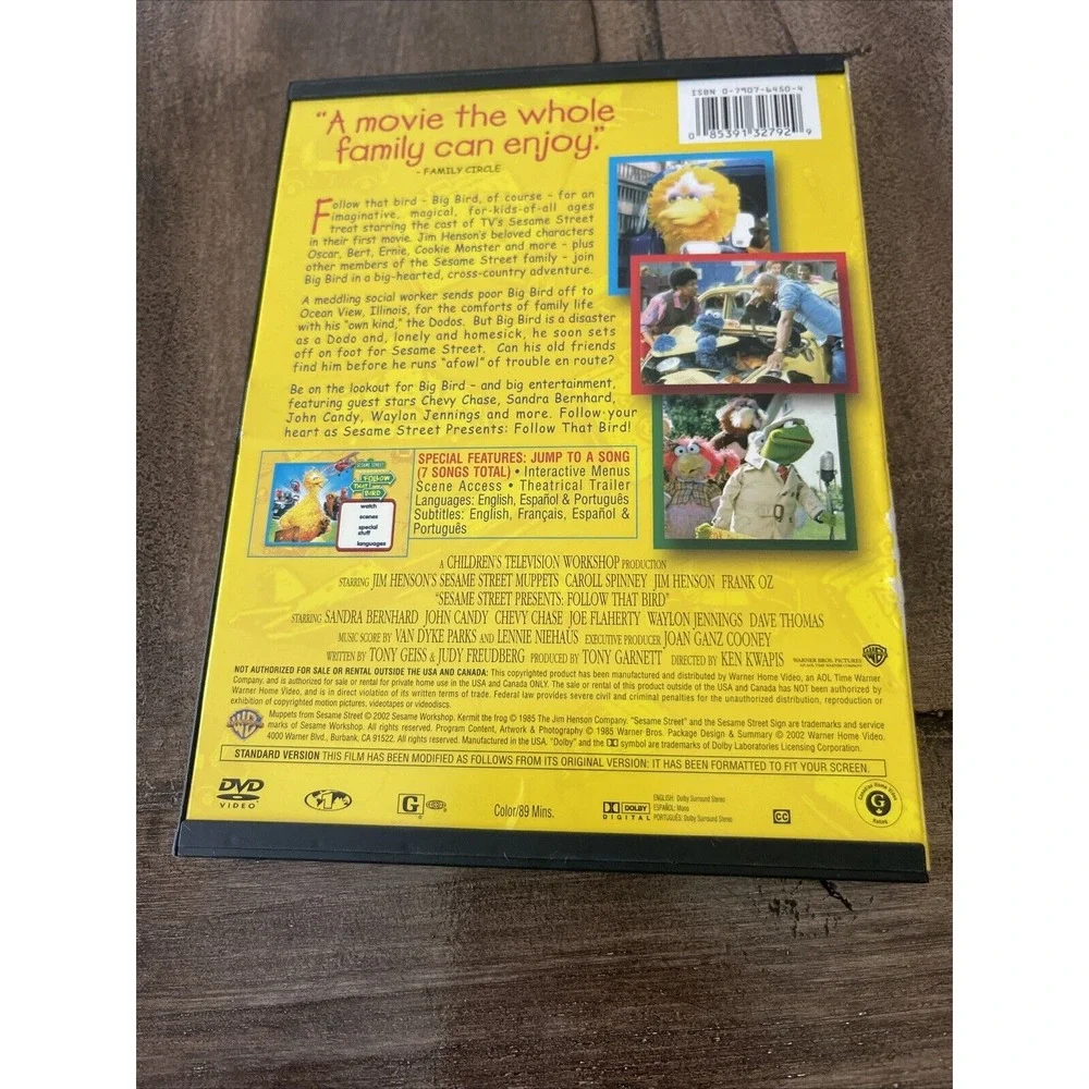 Sesame Street Follow That Bird Vintage 1985 DVD Original Snap Case